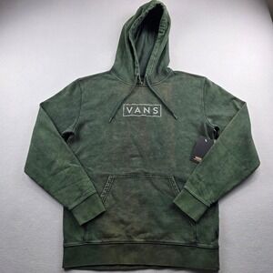 Vans Mens Small Oil Wash Green Embroidered Box Logo Pullover Hoodie NWT‎